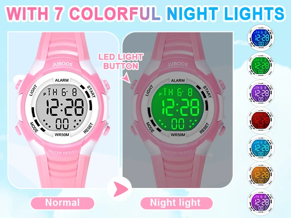 Socico Outdoor Sports Multifunctional Waterproof Large Screen Display Luminous LED Digital For Girl Boy Fashion Silicon Watch