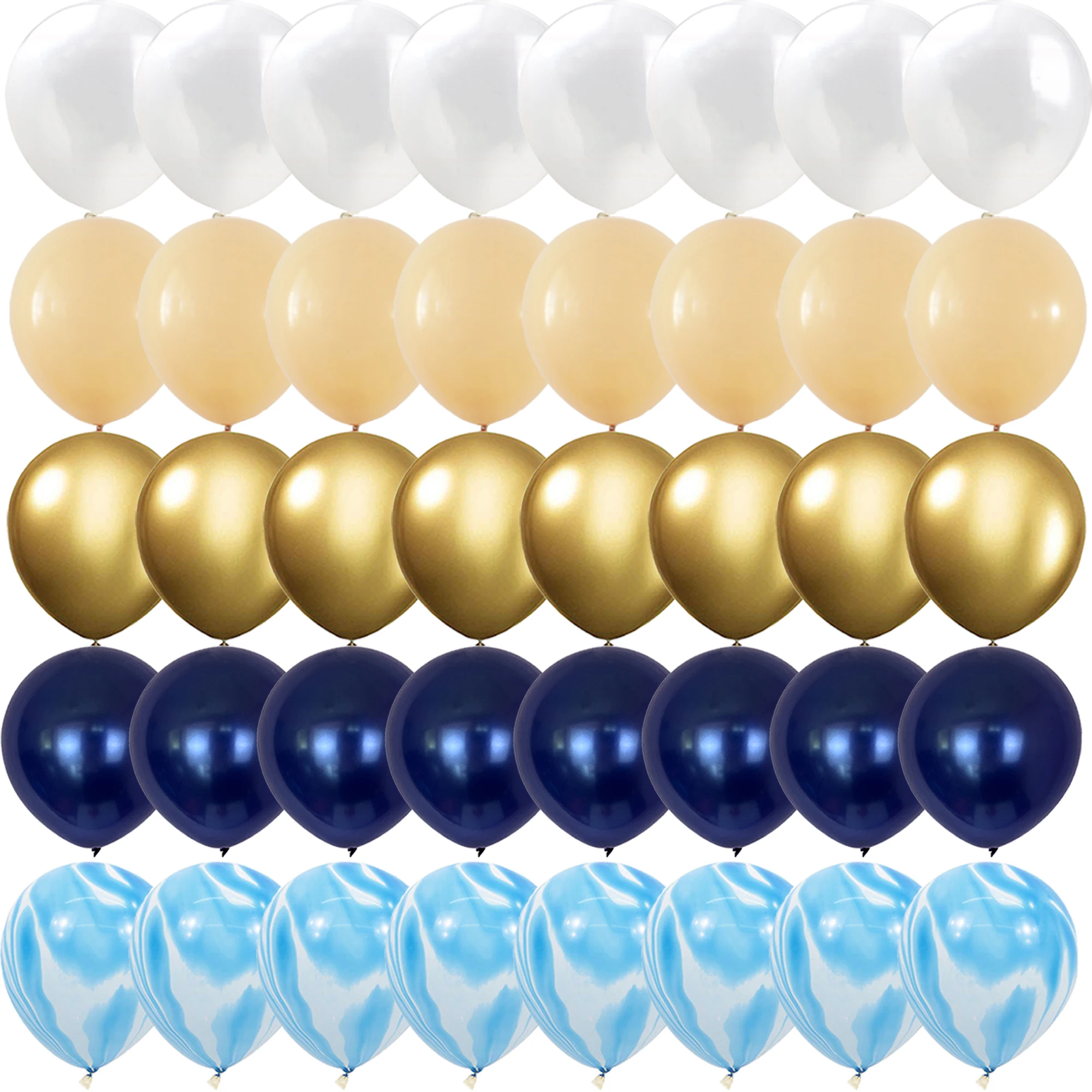 40PCS Blue Agate Night Blue Gold Balloons Gender Reveal Wedding Valentine's Day Baby Shower Birthday Globos Party Decorations