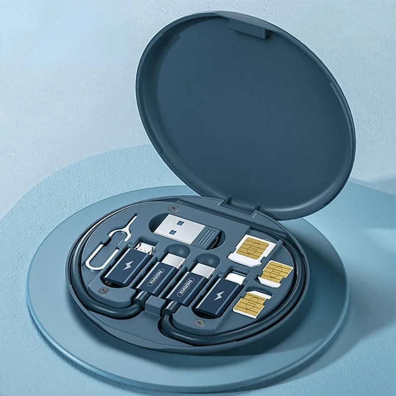 Youpin REMAX – boîte de rangement numérique Portable multifonction 6 en 1, charge rapide, câble de données, carte de récupération, support d'aiguille