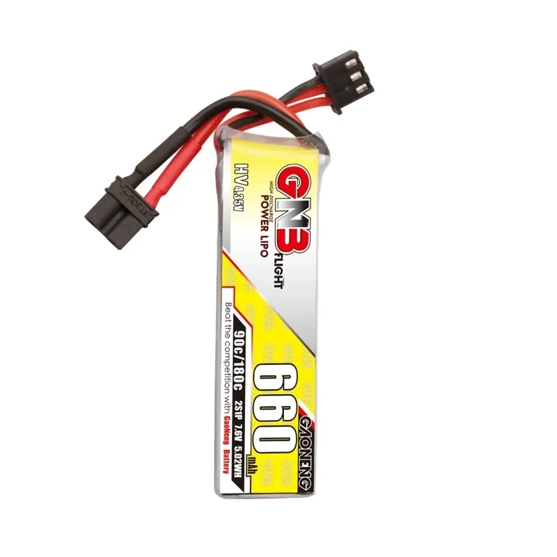 Bateria Lipo para Drone de Corrida, Bateria Lipo HV para Happymodel FPV, Drone BetaFPV RC Whoop com XT30U-F Plug, MAX 90C, 180C, GNB 2S, 660mAh, 7.6V