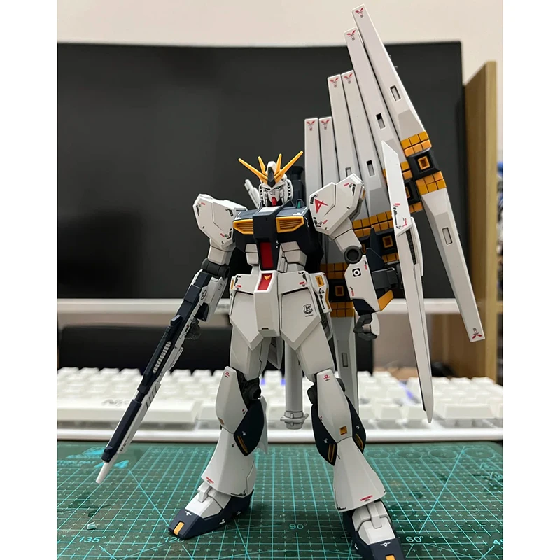 Sci-Fi Anime Robot Model Collectible Figure - Large Shield Funnel Accessories Detailed Streamlined Armor In White Black Orange