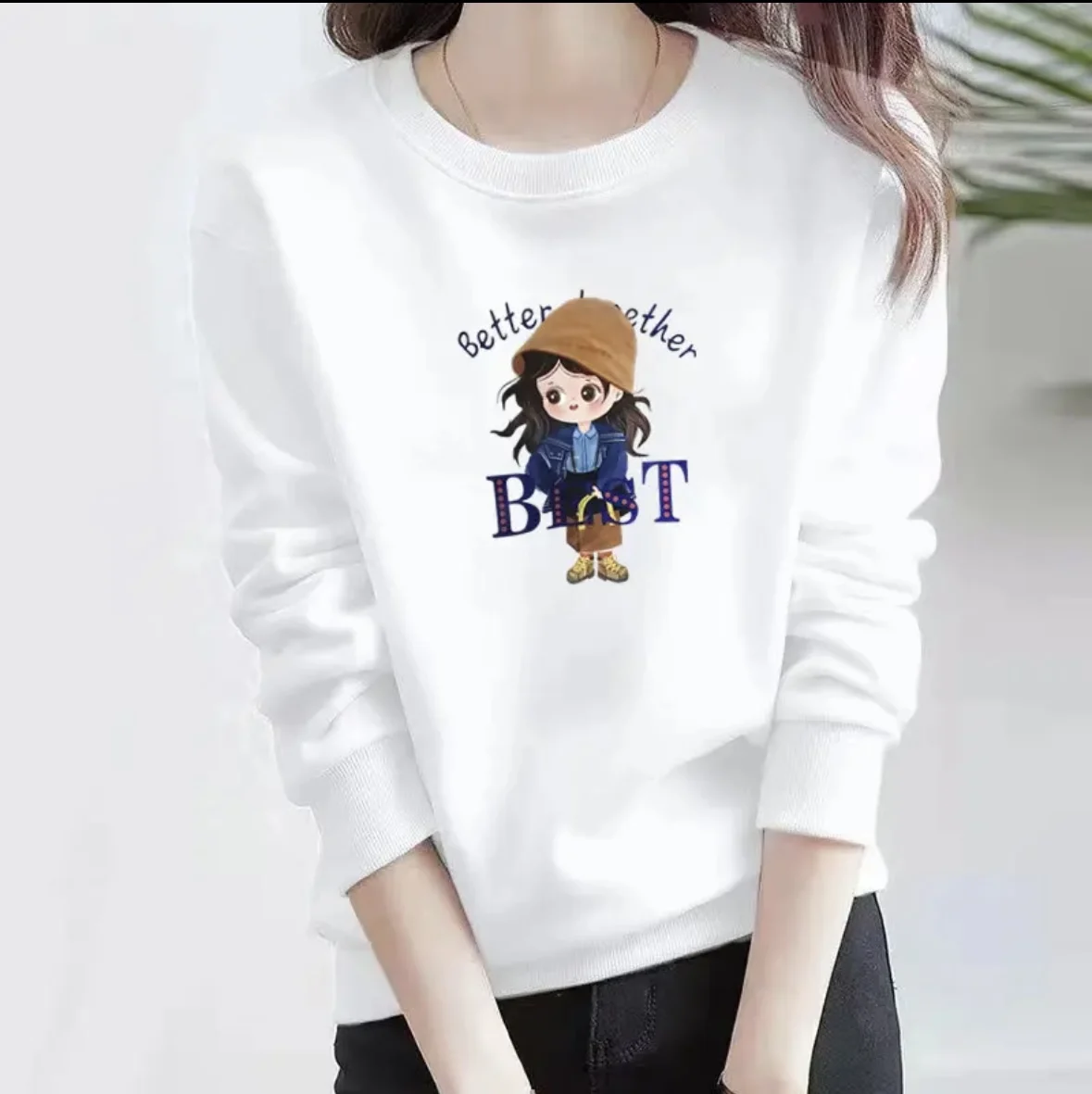 

2024 New clothes star letter Embroidery oversized hoodie women AB street hip-hop color casual sweatshirt women