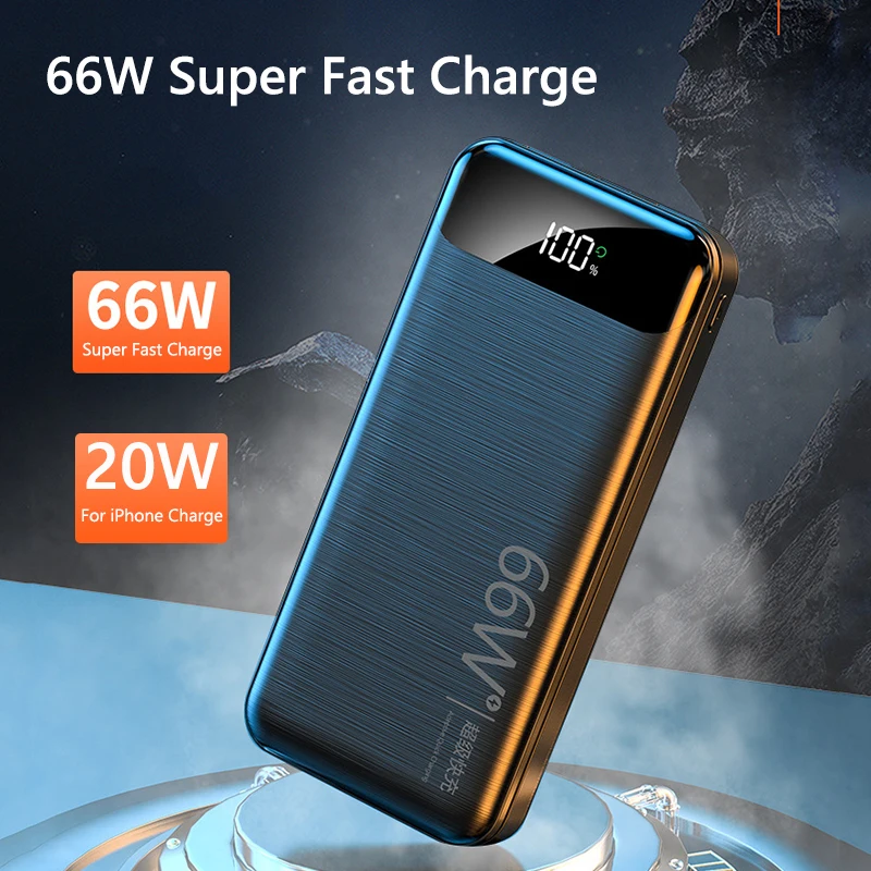 

20000 мАч Power Bank 66 Вт Сверхбыстрая зарядка для iPhone 15 14 Huawei P50 Xiaomi Samsung PD 20 Вт Внешнее зарядное устройство Powerbank