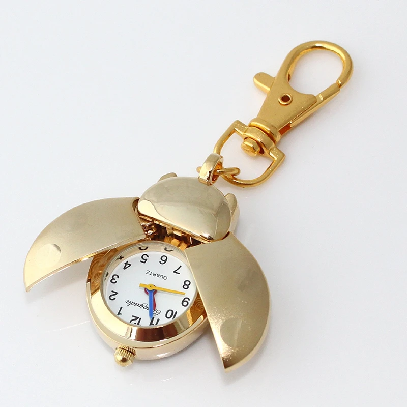 Bulk 10st gouden lieveheersbeestje kever ketting hanger met zak quartz horloge ketting bulk sieraden maken benodigdheden cadeau pary geschenken