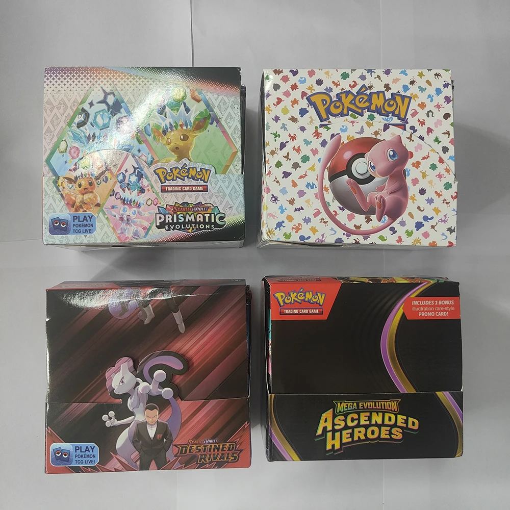 Carte Pokemon MEGA EVOLUTION Lucario, 360 pièces, évolutions prismatiques, jeu de dessin animé, Booster anglais, carte de Transaction de combat, cadeau
