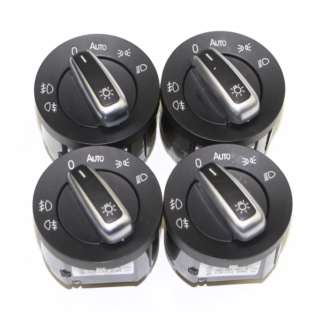 

4 шт. хромированный автоматический переключатель фар, ручка противотуманных фар, подходит для VW Golf Jetta MK5 MK6 Passat Touran Tiguan 5ND 941 431 B