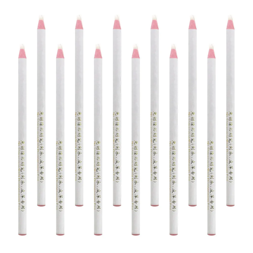 12Pcs Pull Line Wax Crayons Roll Paper Thread Sewing Pens Multi-Purpose Heat Erasable Invisible Markers for Fabric Glass Ceramic