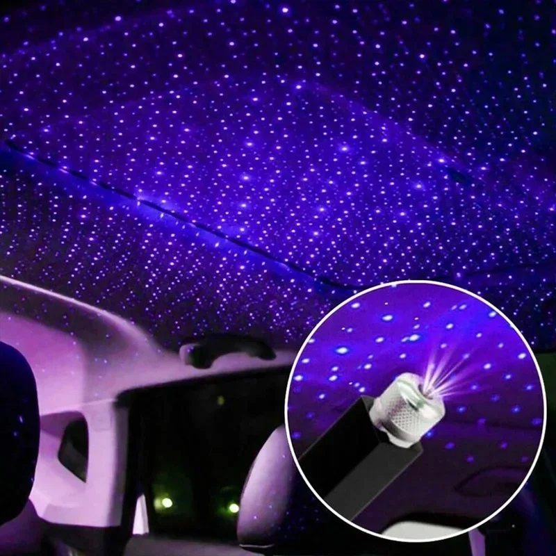 Mini led teto do carro estrela luz noturna projetor atmosfera galáxia lâmpada decorativa usb ajustável decoração interior do carro luz