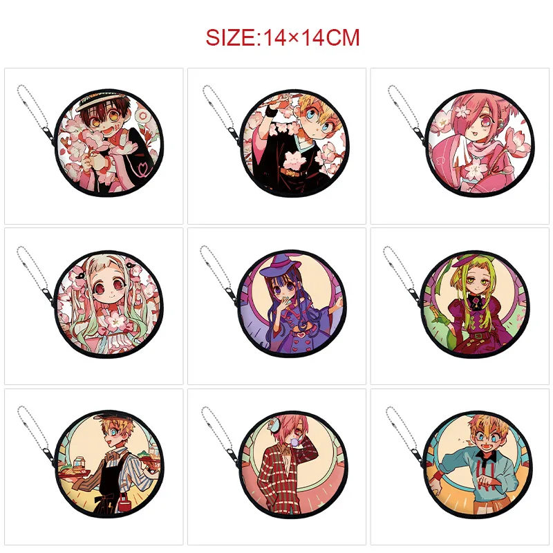 Anime Toilet-bound Hanako-kun Yugi Amane Sakura Cartoon Students Boys Girls Teenage Round Zipper Earphones Coin Purse Money Bag