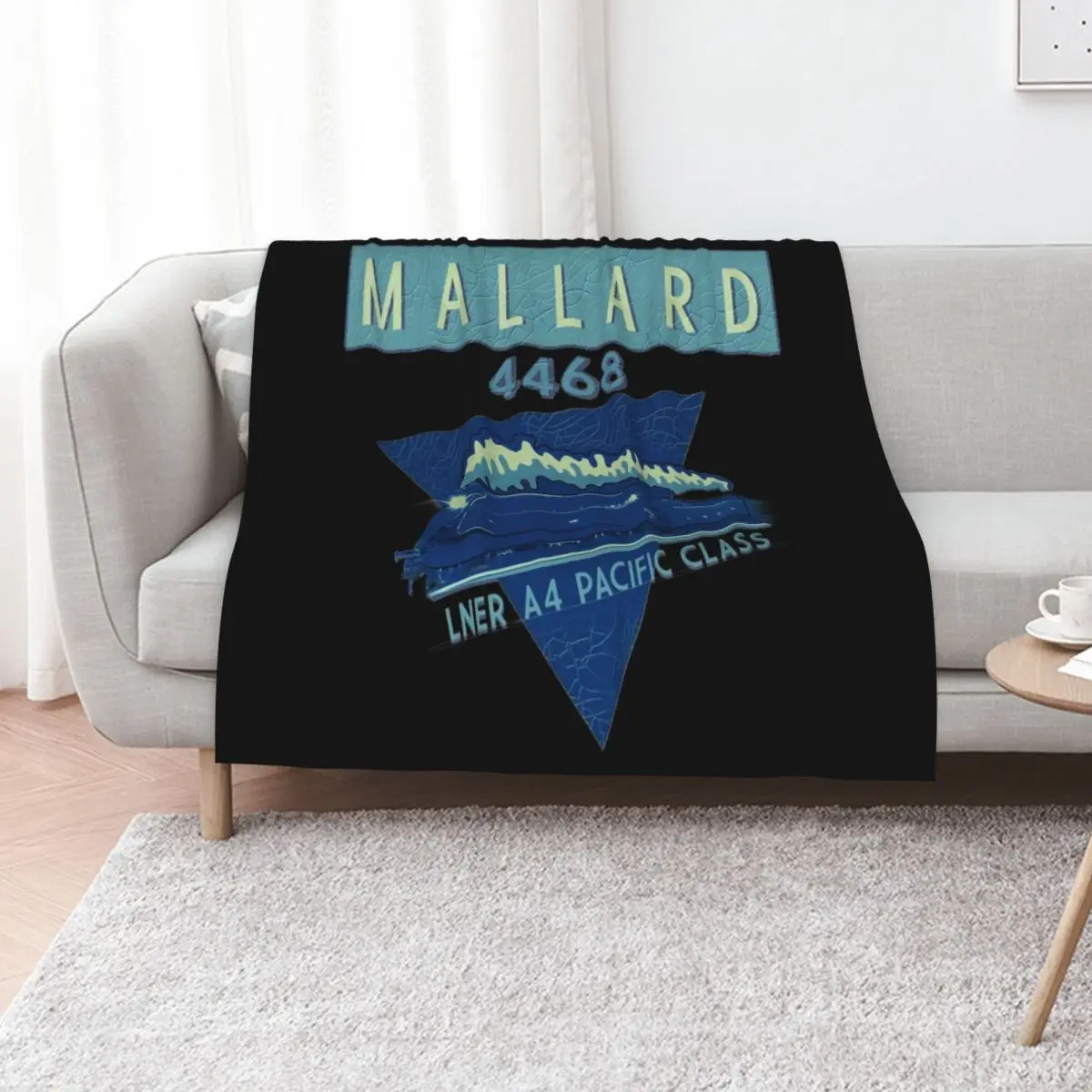 The Legendary Mallard Pacific Class Steam Train Locomotive Engine Throw Blanket Soft Plush Plaid Heavy Warm Blankets