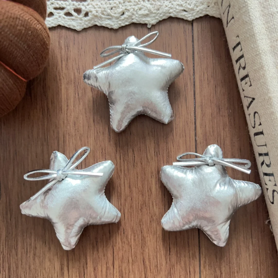 High Quality Soft Stuffed Silver Star Hair Clip Brooch Pin DIY for Shoes Socks Hat Apparel Embellishment