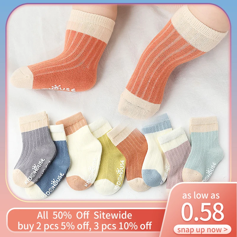 

Autumn Warm Baby Long Socks For Boy Girl Anti Slip Floor Sock Newborn Footwear Thick Cotton Children Socks Kids Sokken Sox 양말