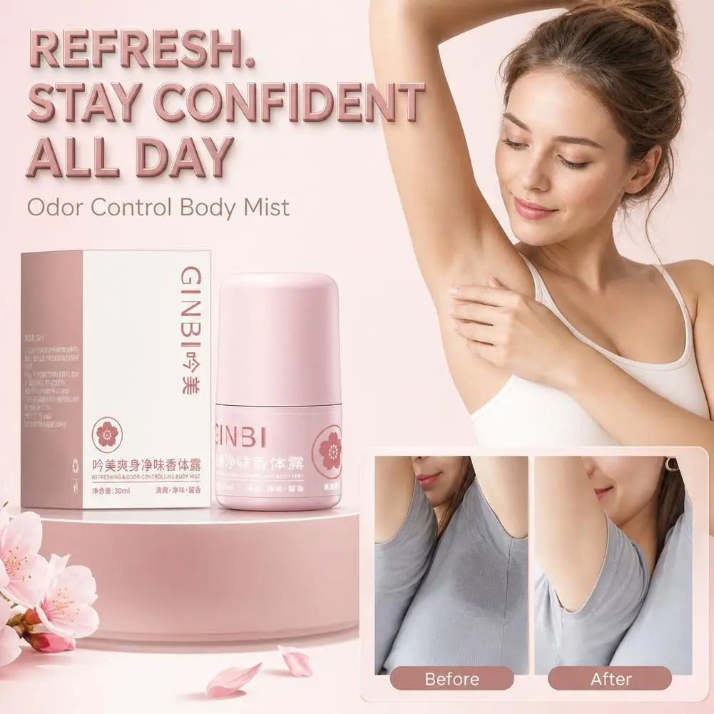 30ml Roll On Antiperspirant Deodorant Long Lasting Cherry Blossom Scent Underarm Odor Neutralizer Portable Sweat Control Roller