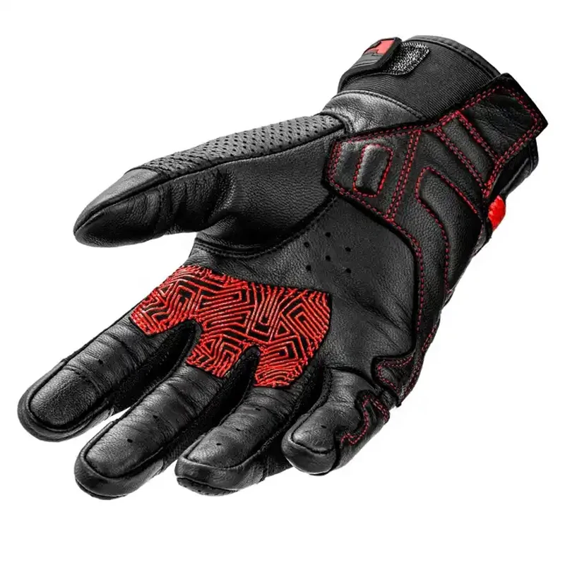 Guantes de cuero para motocicleta, protectores transpirables de dedo completo para pantalla táctil, ciclismo y Motocross