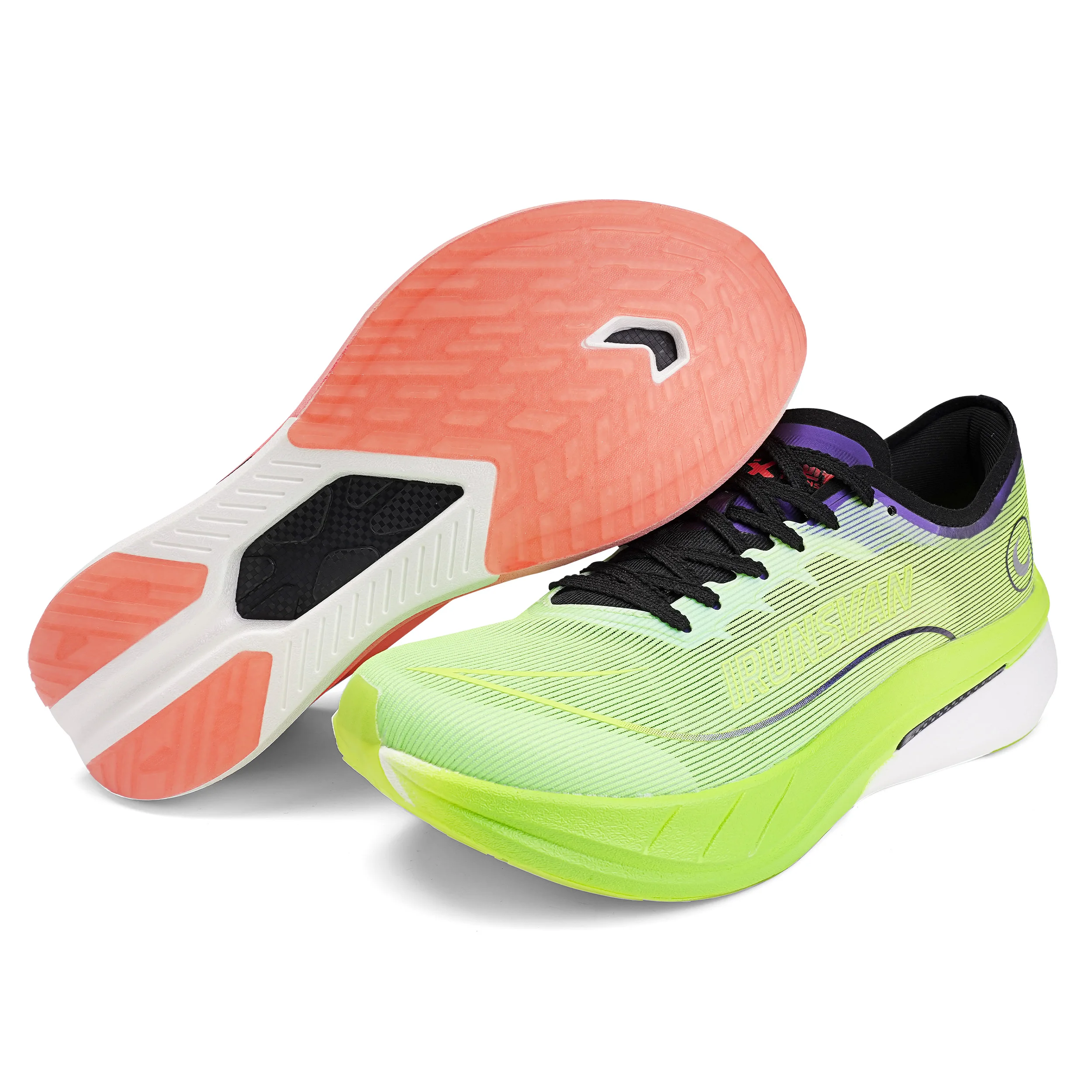 IRUNSVAN Men's Shock-Absorbing Lightweight Running Shoes Full-Length Nylon Carbon Plate Marathon Racing Shoes 092