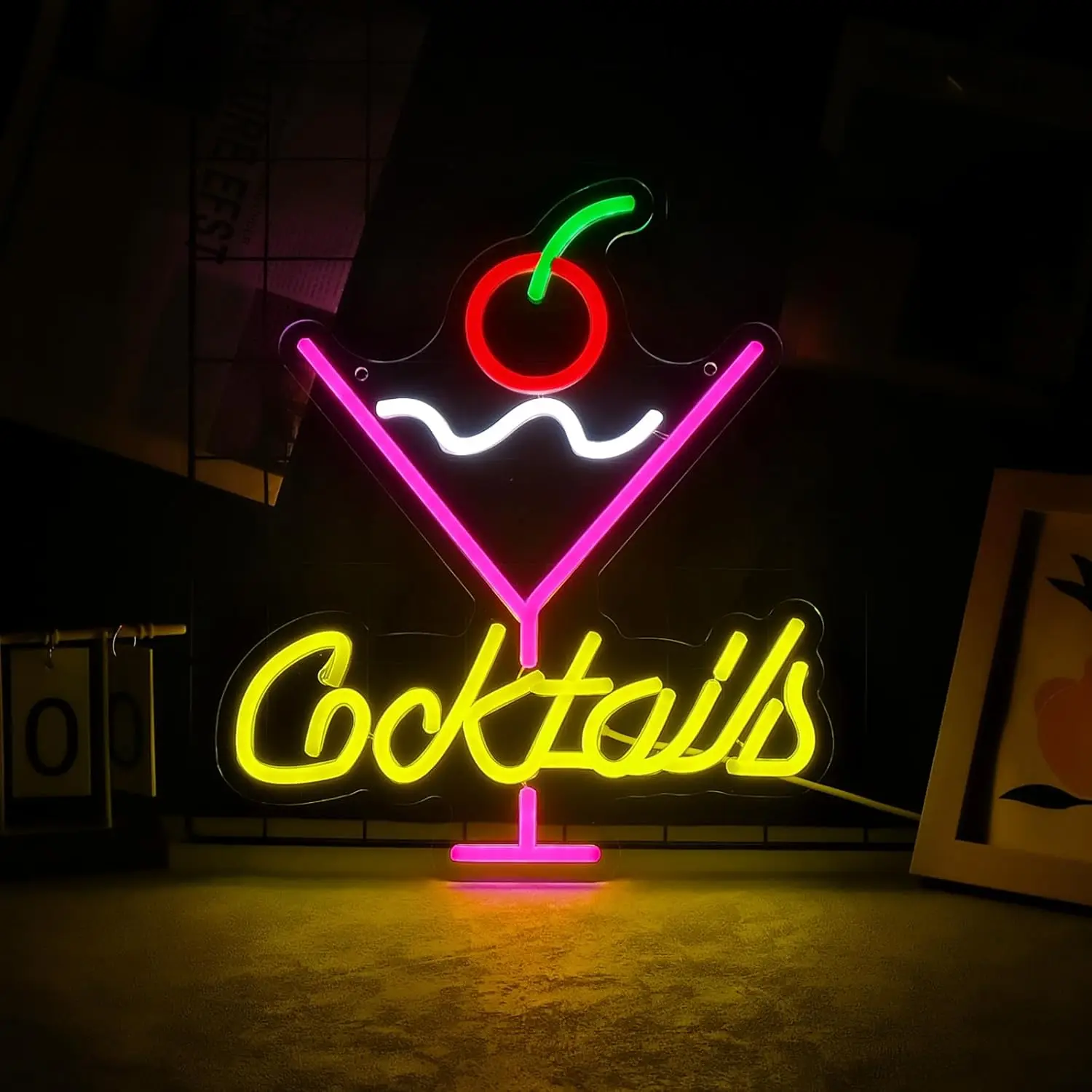 

Cocktails Neon Sign Dimmable Neon Lights for Bar Pub Club Kitchen Man Cave Beach Party Decor Aesthetics Draw Birthday Gifts