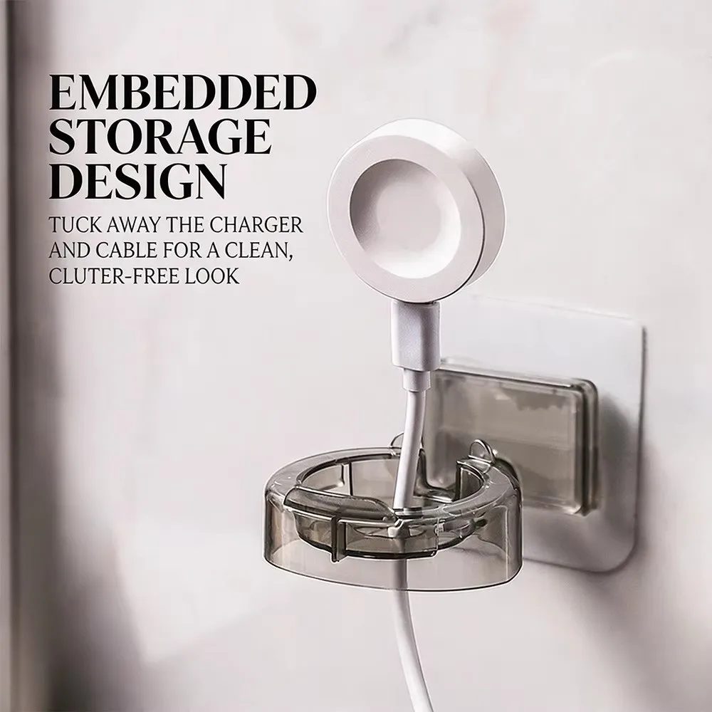 Wall Mounted Watch Charging Stand Adhesive Rotating Watch Charging Station Space Saving Multi-Functional Smart Watch Holder