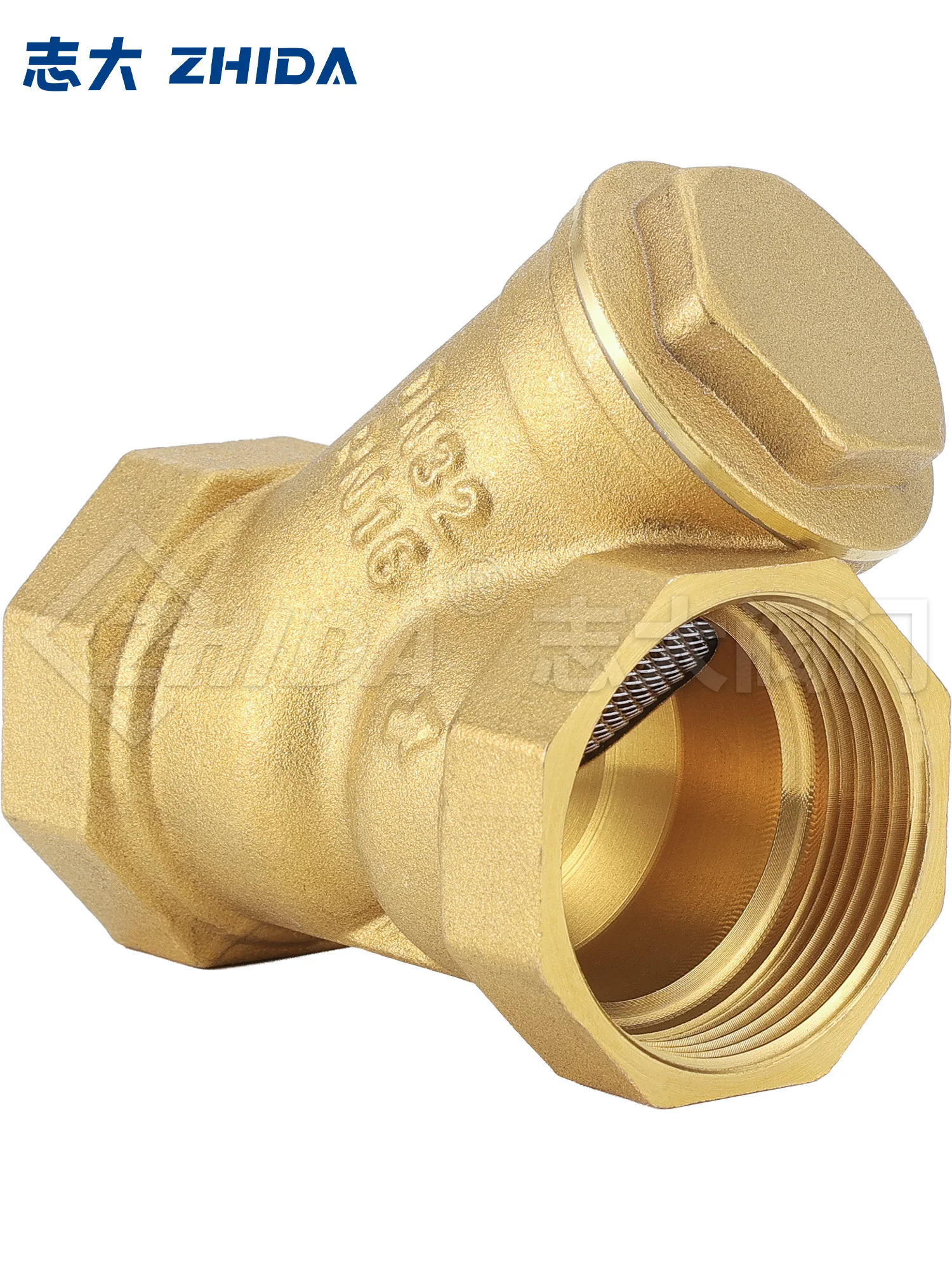 Inline Brass Y Strainer Valve Threaded Female PN16 Sediment Filter with SS Mesh for Water Pipe Pumps Valves Plumbing Use