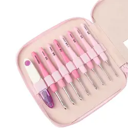 9pcs Sewing Tools Kit Scissor Needles Set Yarn Needles Crochet Hook Knit Weave Knitting Needles With Case