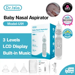 Dr.isla Electric Nasal Absorber Silent 3 Modes Baby Obstruction Rhinitis Cleaner Nasal Aspirator Food Grade Silicone Mouthpiece