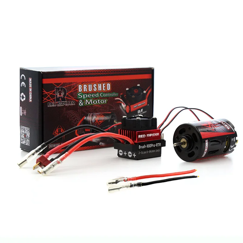 Kit de energia escovada para carro modelo 1/10, motor de escova HSP 540A 23T e regulador eletrônico 60A ESC Combo ESC modo duplo BEC 2A/6V