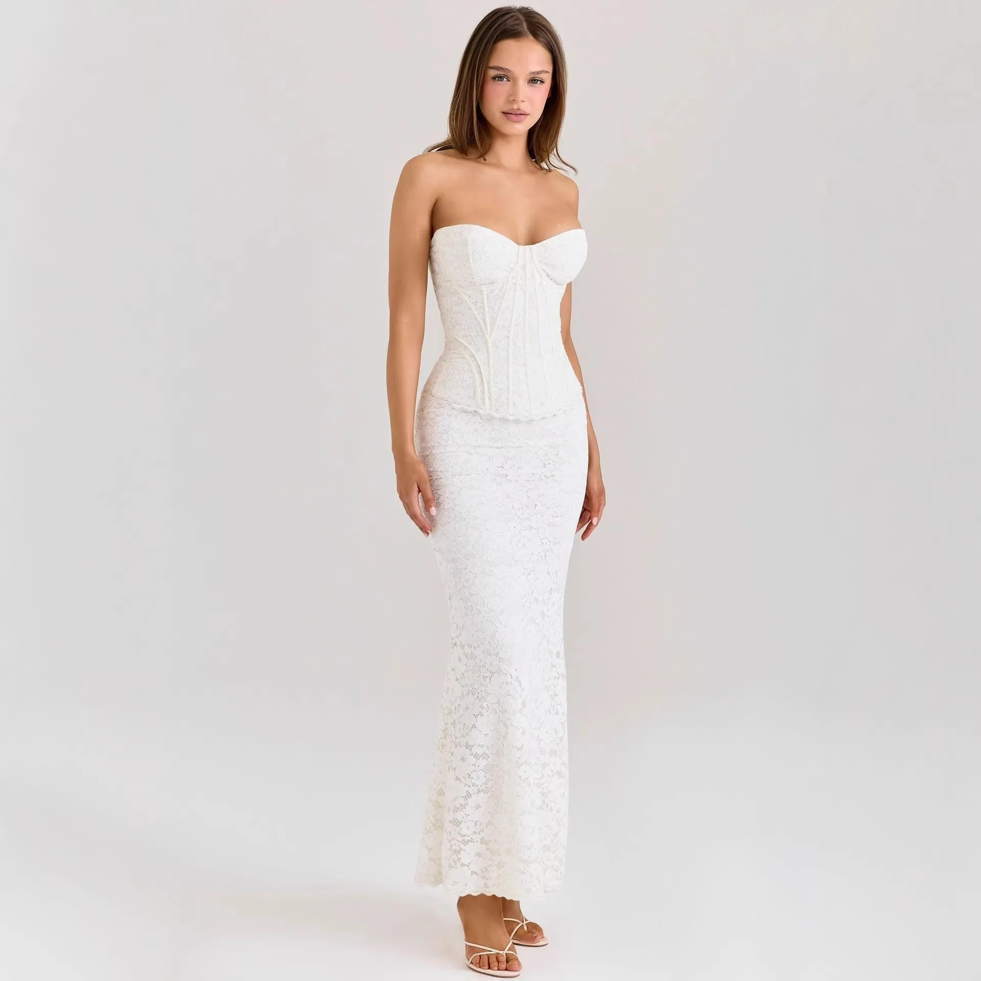 Tie Backless Dress High Waist Sexy with No Sleeves Crew Neck Bodycon Slim Fit Winter Wedding Guest Dresses Party for Women