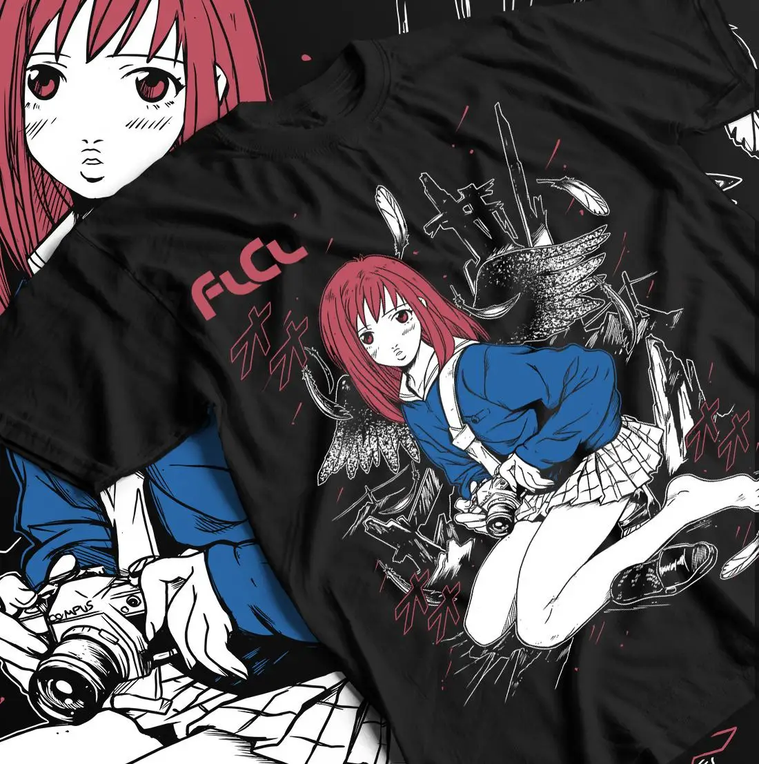 

Mamimi Samejima FlCL Fooly Cooly Furi Kuri Ретро Цветная полосатая футболка с героями мультфильмов Мужская и женская летняя свободная футболка