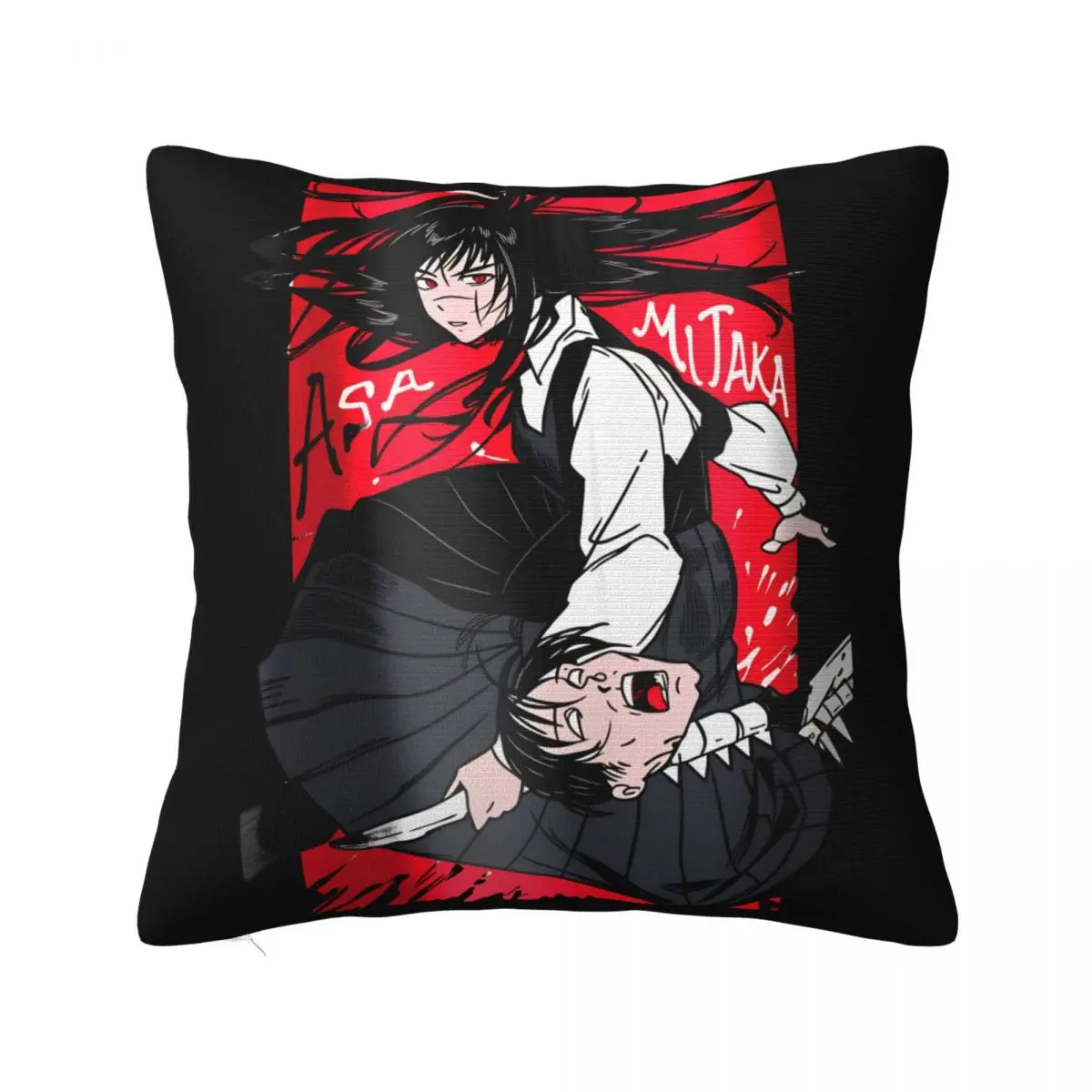 Yoru Chainsaw Man Anime Pillowcase Cushion Cover Decorative Tanaka Spinal Cord Sword Throw Pillow Case Cover Home Square 45*45cm