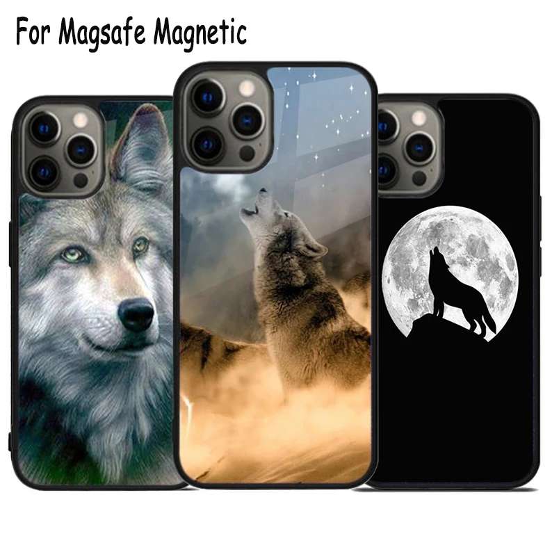 حافظة هاتف شحن لاسلكية على شكل الذئب البارد لهاتف آيفون 17 Air 15 16 16e 14 13 11 12 Pro Max Plus Magsafe غطاء ممتص للصدمات مغناطيسي #1