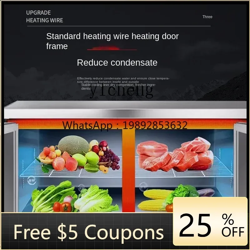 Refrigerated Table Commercial Kitchen Refrigerator Fresh-Keeping Freezer Operating Table Freezer