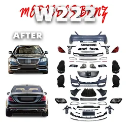 Car Accessories Front Rear Bumper Headlights Taillights For Mercedes-Benz 2014-2018 W222 Upgrade Maybach style Body kit