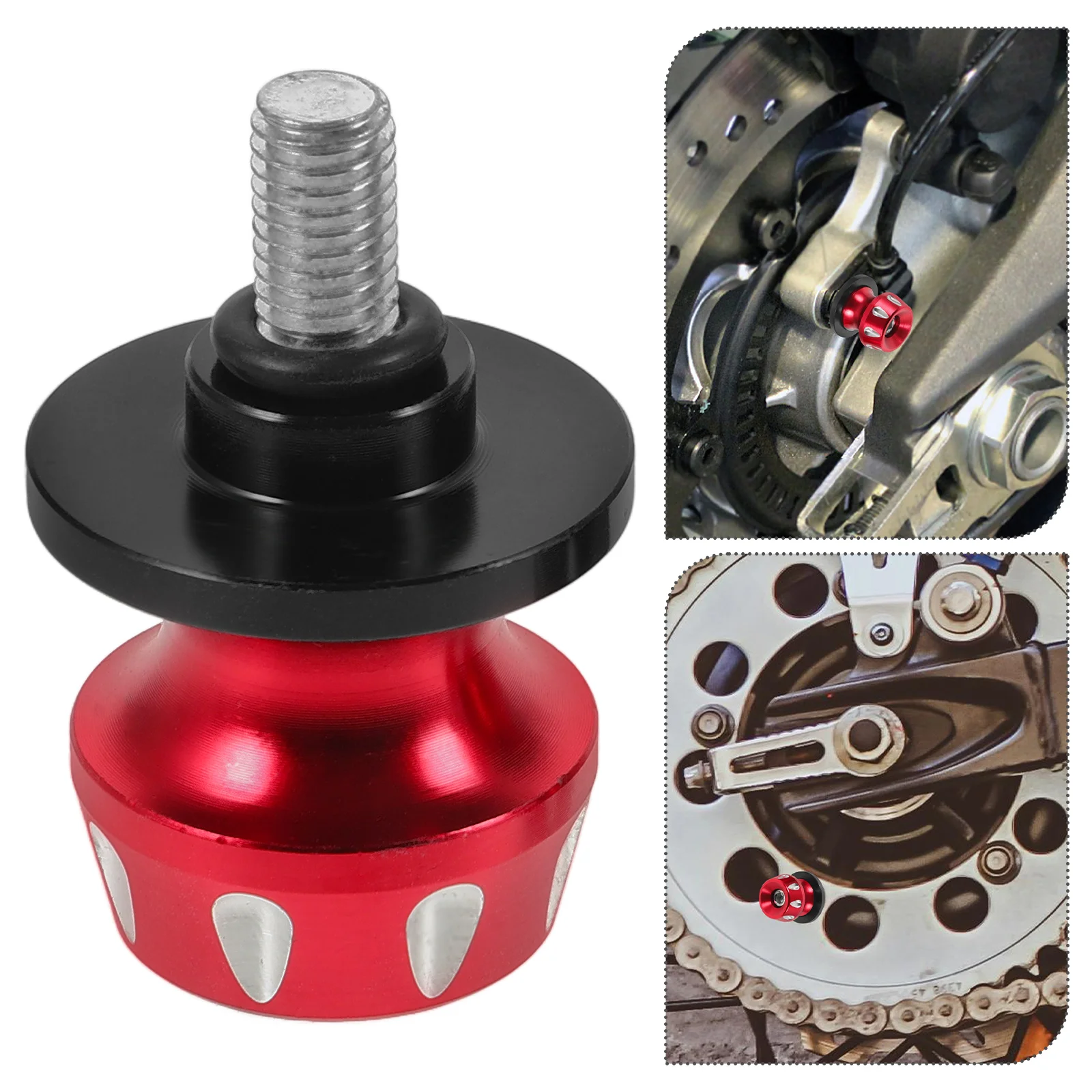 

2pc 8mm Aluminum Motorcycle Swingarm Swing Arm Mount Spools Screws Gold/Red Rear Frame Lifting Stand Fixing Screw