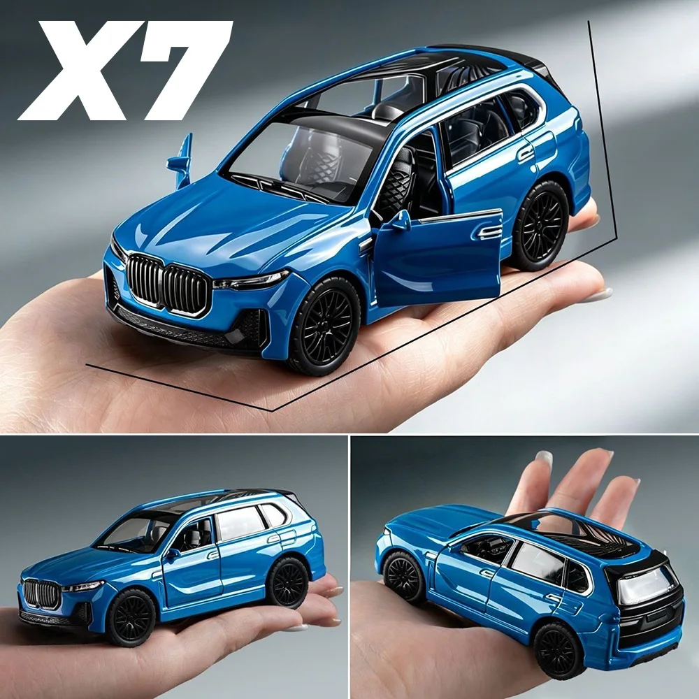1:36 X7 Toys Model Alloy Diecast Car Doors Can Be Opened Rubber Tire Metal Body Miniature Vehices Popular Ornament Gifts for Boy