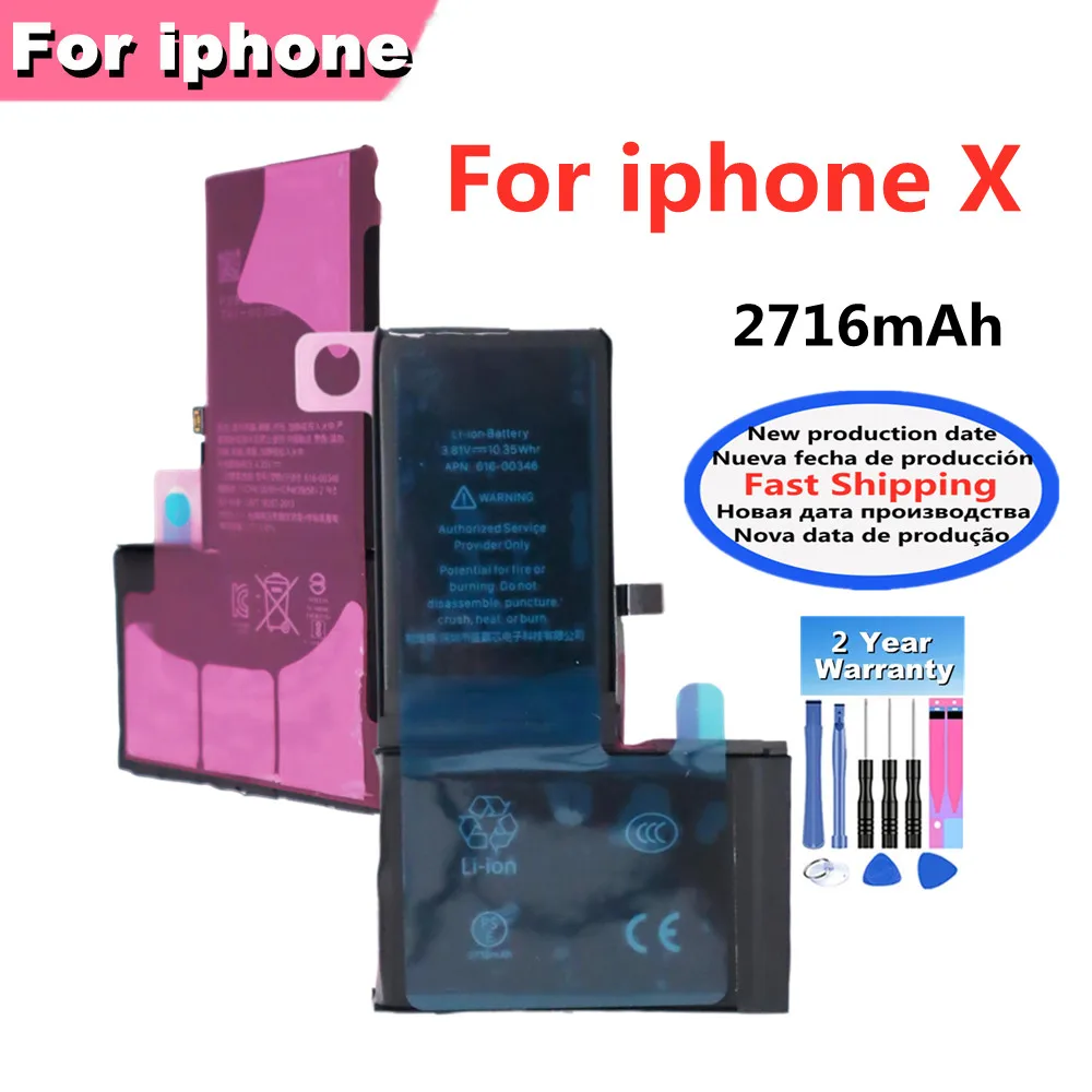 Hoge Capaciteit Batterij IP12 Voor iPhone X SE SE2 SE3 11 Pro Max XS XR 12 12Pro Max 12 mini Telefoon Batterijen + Gratis Tools