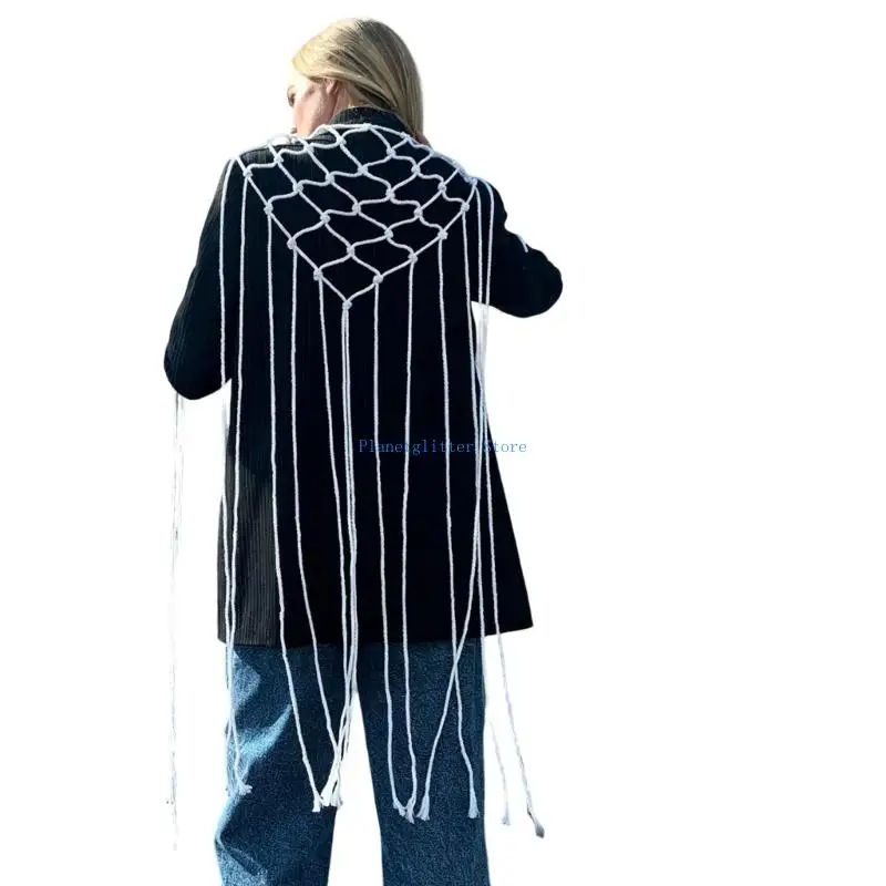 652B Elegant Triangular Cotton Scarf Tassels Design Butt Curtain For Gift Giving