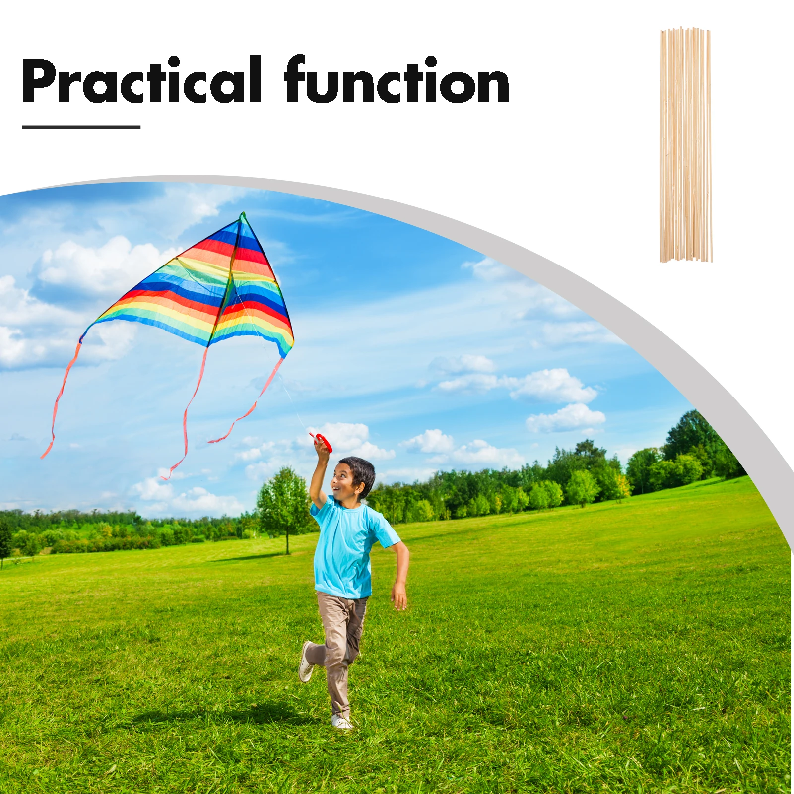 Aste sottili in bambù da 20 pezzi per aquiloni, bastoncini di supporto leggeri, soluzione di risparmio liscio, progetti per bambini