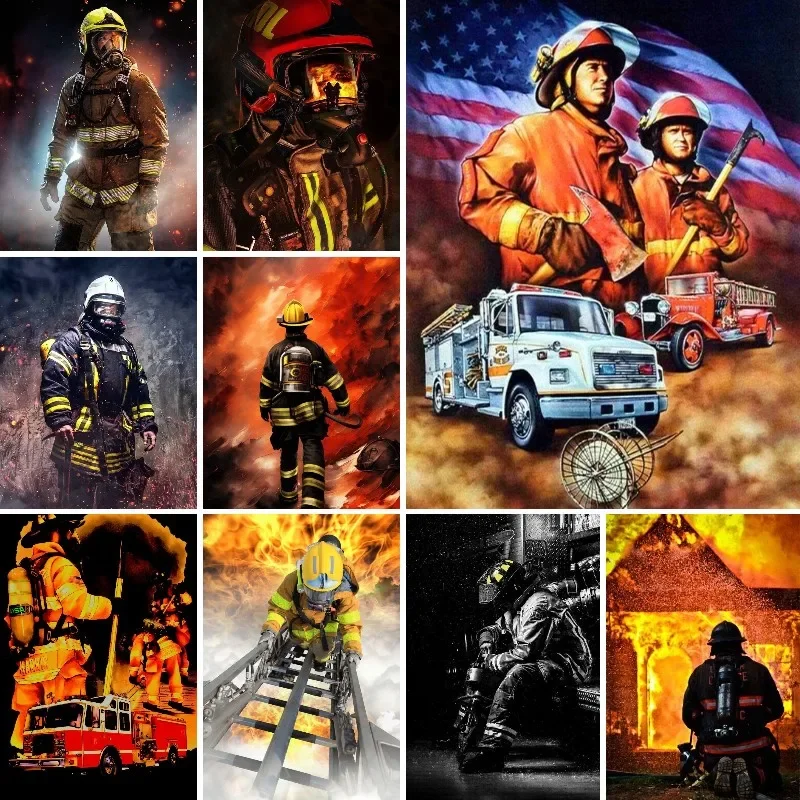 Diamant stickerei Feuerwehr mann Kreuz stich DIY Feuer Dept Diamant Malerei Feuer Rettung Diamant Mosaik Strass Familien geschenke
