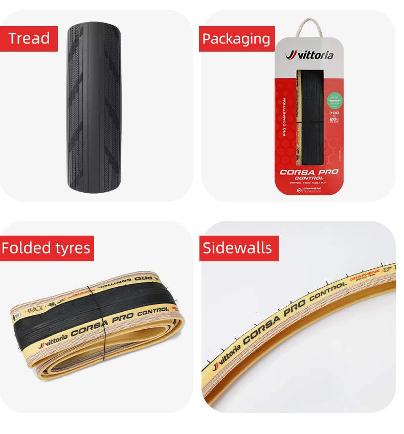 VITTORIA Corsa Pro Control / Speed 700x 26C/28C/30C/32C Professioneller Rennreifen Rennradreifen Tubeless Gravel & Komplexe Oberflächen – Detail 12