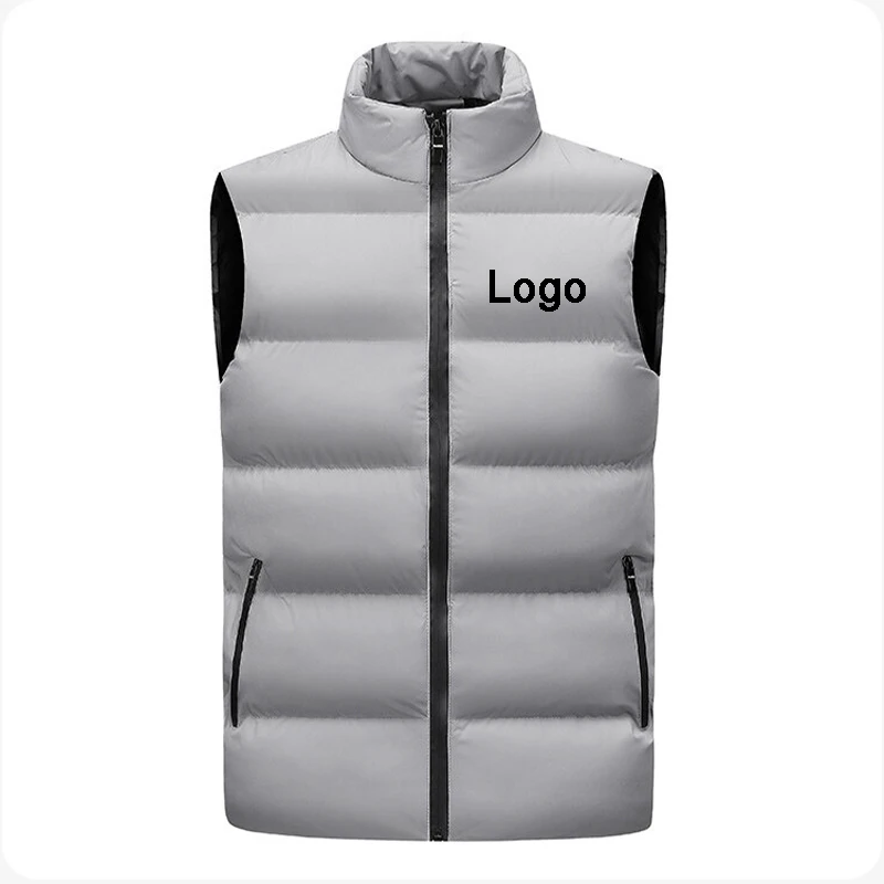 Chaleco sin mangas personalizado con cremallera para hombre, diseño de moda y personalidad, abrigo de invierno cortavientos para mujer, chaleco con cuello alto