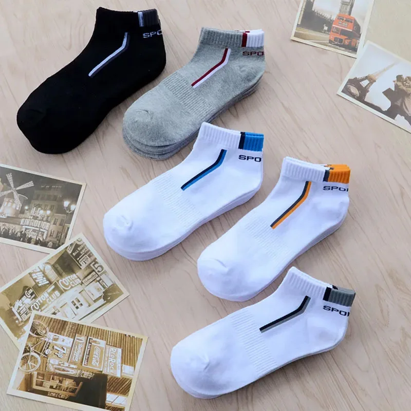 10Pairs Summer Cotton Men Short Socks Fashion Breathable Boat Socks Comfortable Casual Socks Male White Hot Sale Plus Size Meias