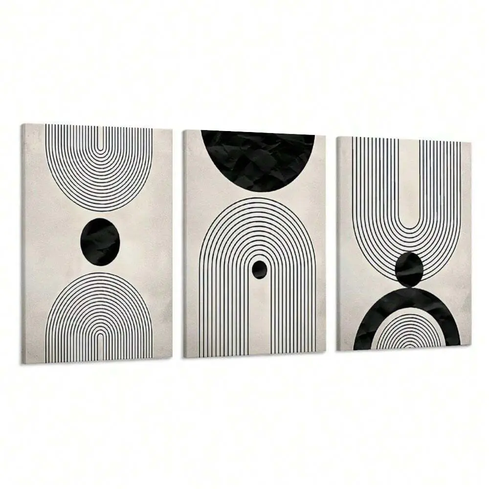 

Wall Art Canvas Set Abstract Lines Pictures Modern Mid Century Boho Wall Decor Minimalist Abstract Black Stroke Lines Canvas Pa