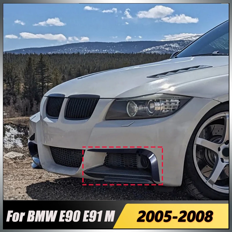 

For BMW 3 Series E90 E91 320i 330i 316i 318i 335i M Sport Pre-LCI 2005-2008 ABS Black Car Front Bumper Canard Splitter Diffuser