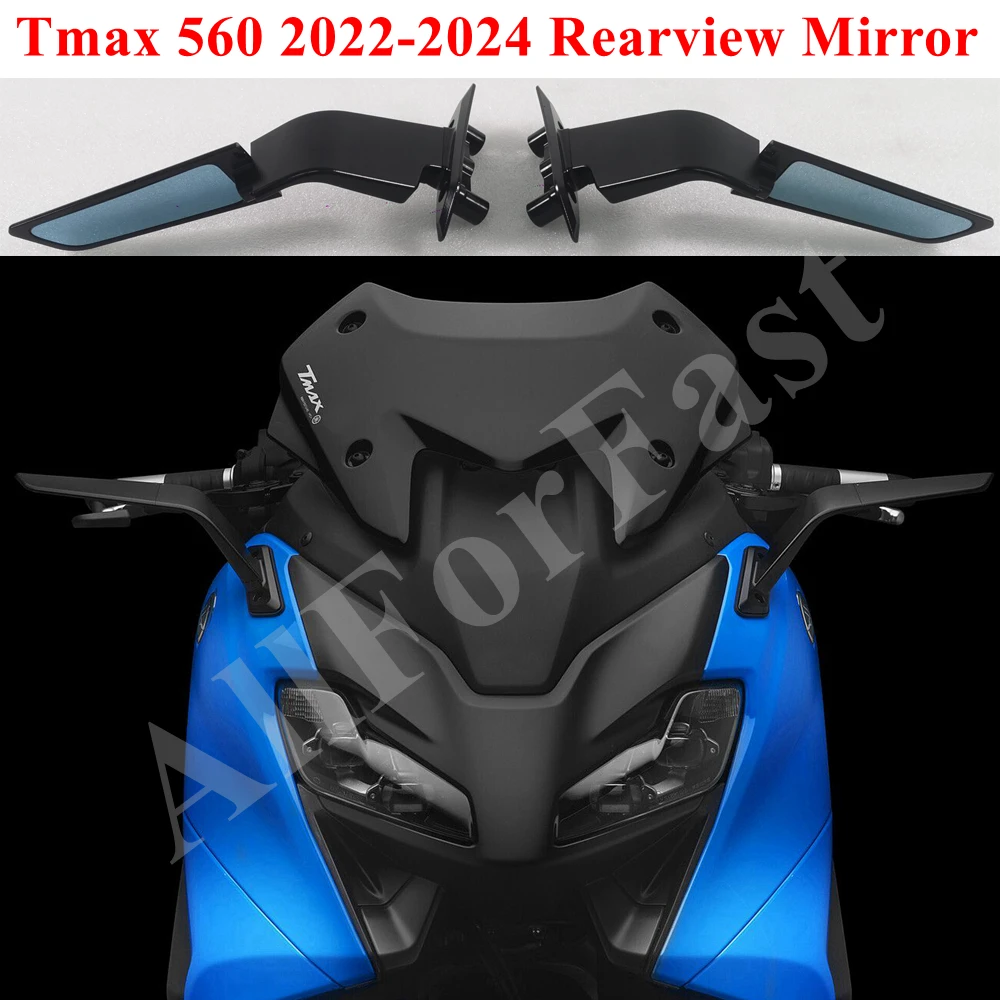 

Регулируемое зеркало заднего вида Yamaha Tmax 560 2022-2024 T-max 560 22-24, боковое зеркало CNC, ветровое крыло для макси скутера Tmax 560