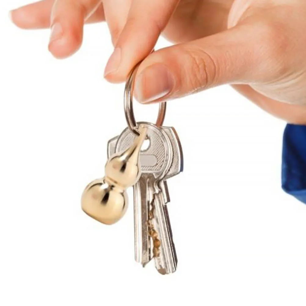 

5pcs Brass Gourd Pendant Thick Durable Diy Keychain Charm For Craft Lucky Decoration Simple Design Copper Pendant Multi-Purpose