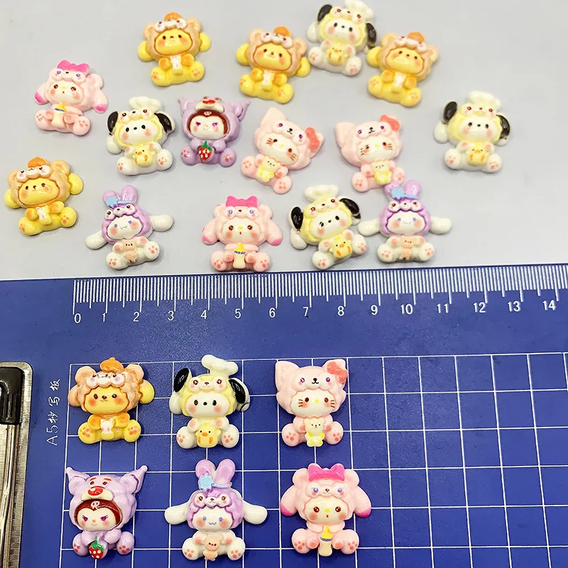 Miniso الكرتون سانريو الراتنج الملحقات كريم الغراء قضية الهاتف المحمول الملحقات مشبك شعر الملحقات ثقب الأحذية اليدوية DIY بها بنفسك