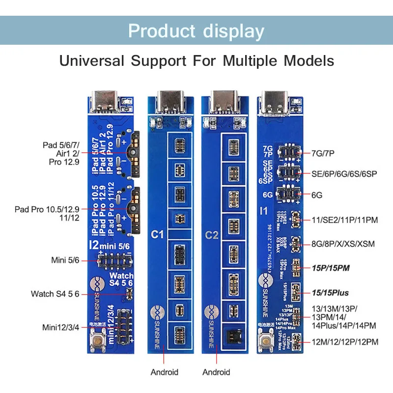 Phare SS-909 Vrecevable Universal Battery Charging Security ation Board Tester Quick Charge Maintenance Line pour Android Phone Repair