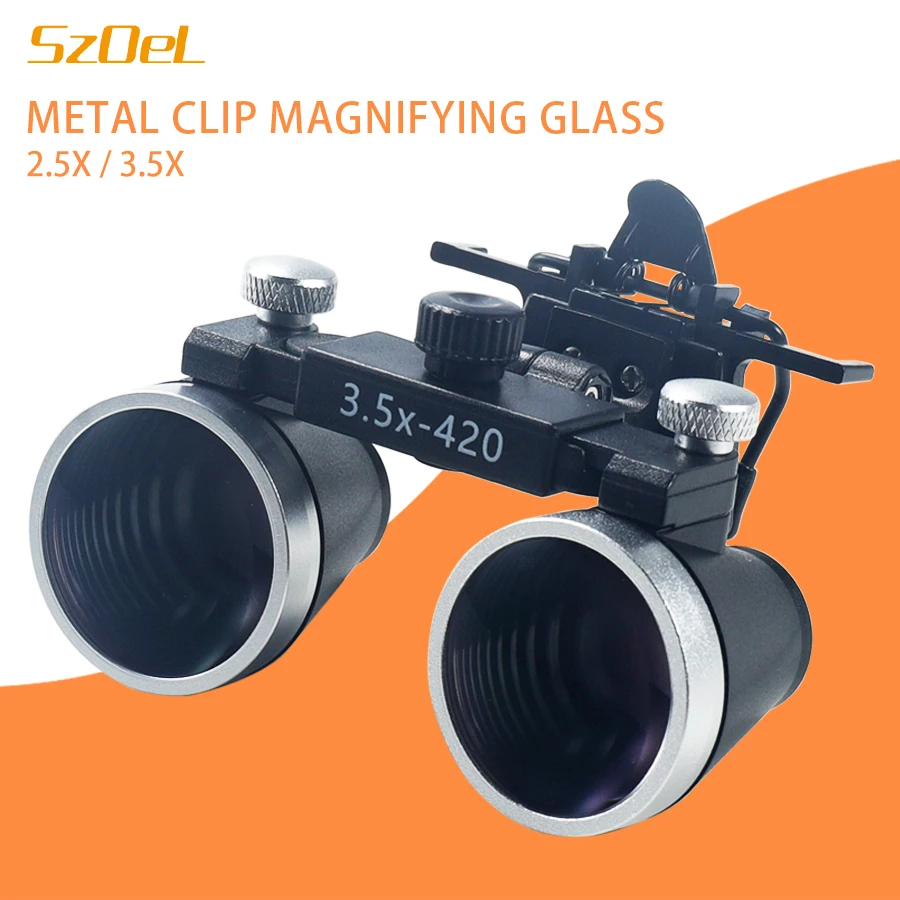 2.5X/3.5X Clip On Magnifying Glass, Dental Binocular Magnifying Glass, Magnifying Glass For Dental Glasses