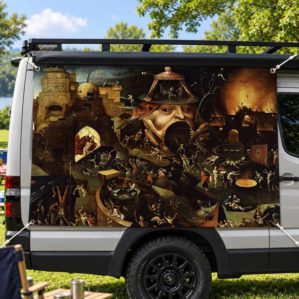 Hieronymus Bosch Art Painting Flags Custom Wall Hanging Background Art Banner For Bedroom Home Living Room Outdoor Decor