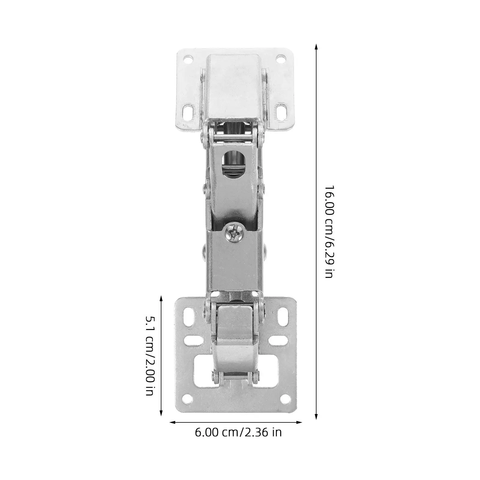 2Pcs Hydraulic Silent Cabinet Hinges Heavy Duty Thickened Surface Mount for Kitchen Wardrobe Furniture Doors Concealed Buffer