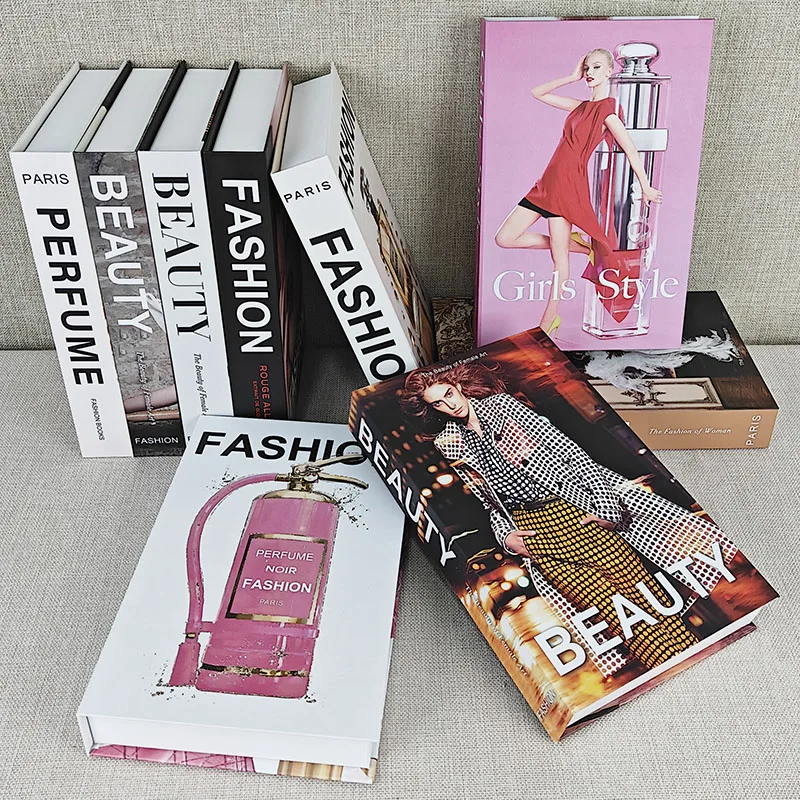 Fashion Luxury Fake Books Decoration Perfume Simulation Book Storage Box Coffee Table Villa Hotel Home Decorative Shooting Props